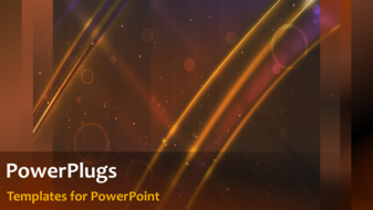 PowerPoint Template - Abstract video template of glowing yellow lines and growing and srhinking circles over purple gradients.